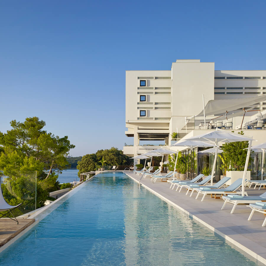 Image of a pool in a hotel