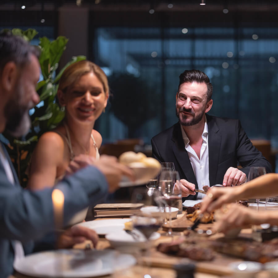 Image of people having dinner